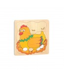 Kat Kat Tavuk Ahşap Puzzle