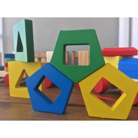 Ahşap Geometrik Eğitici Tren