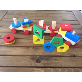 Ahşap Geometrik Eğitici Tren