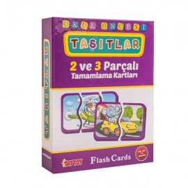 Flash Card Taşıtlar 2 Ve 3 Parçalı Tamamlama Kartları (40 Parça)